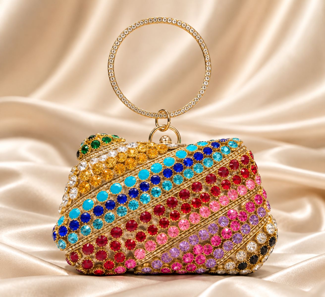Rainbow Luxe Crystal Clutch