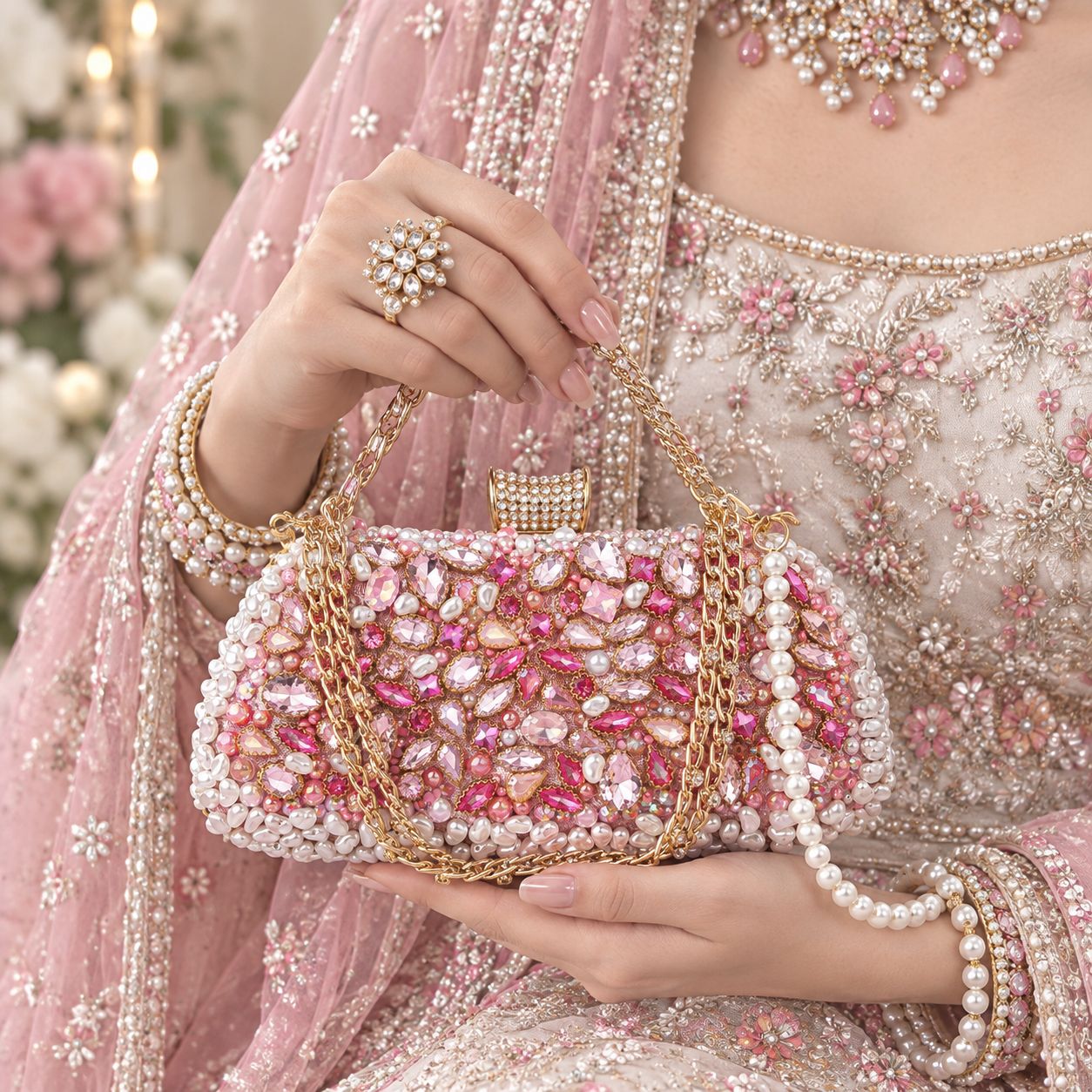 The Royal Magenta Pearl Clutch