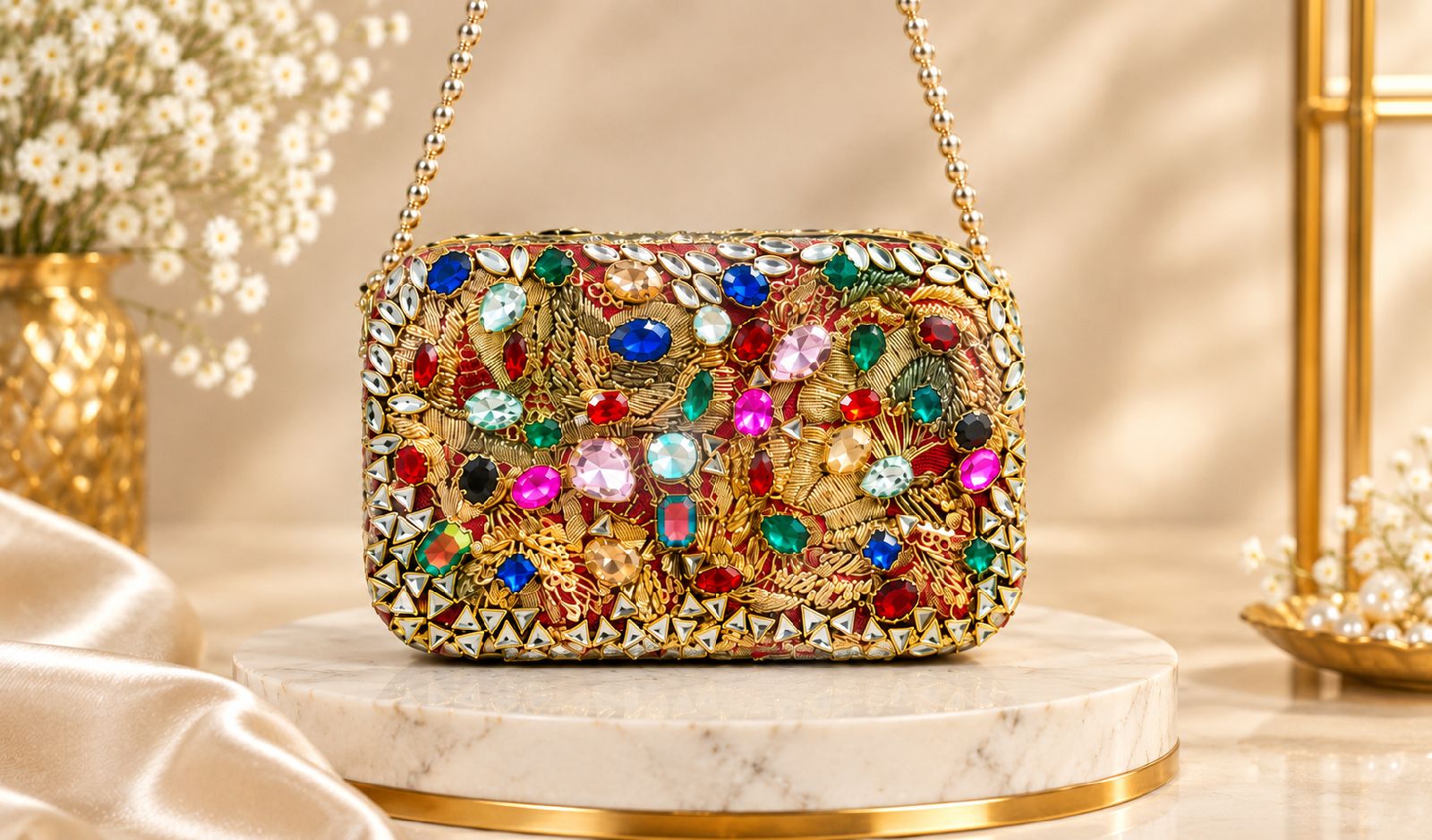 Royal Gem Embellished Clutch