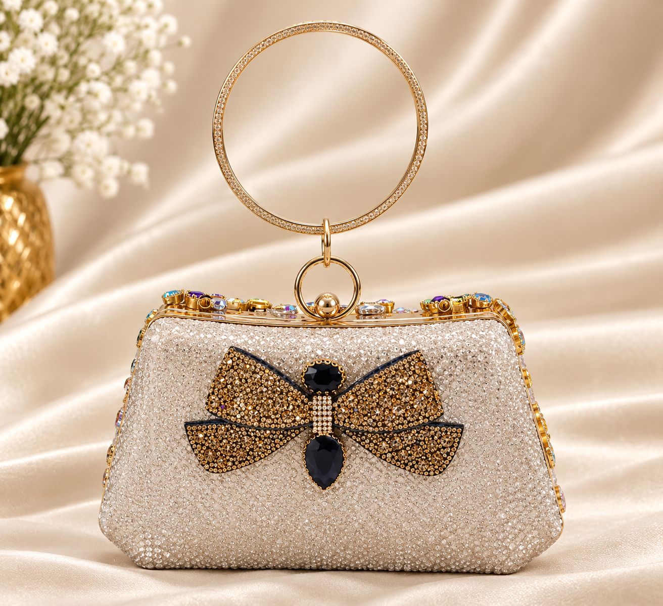 Rainbow Luxe Crystal Clutch