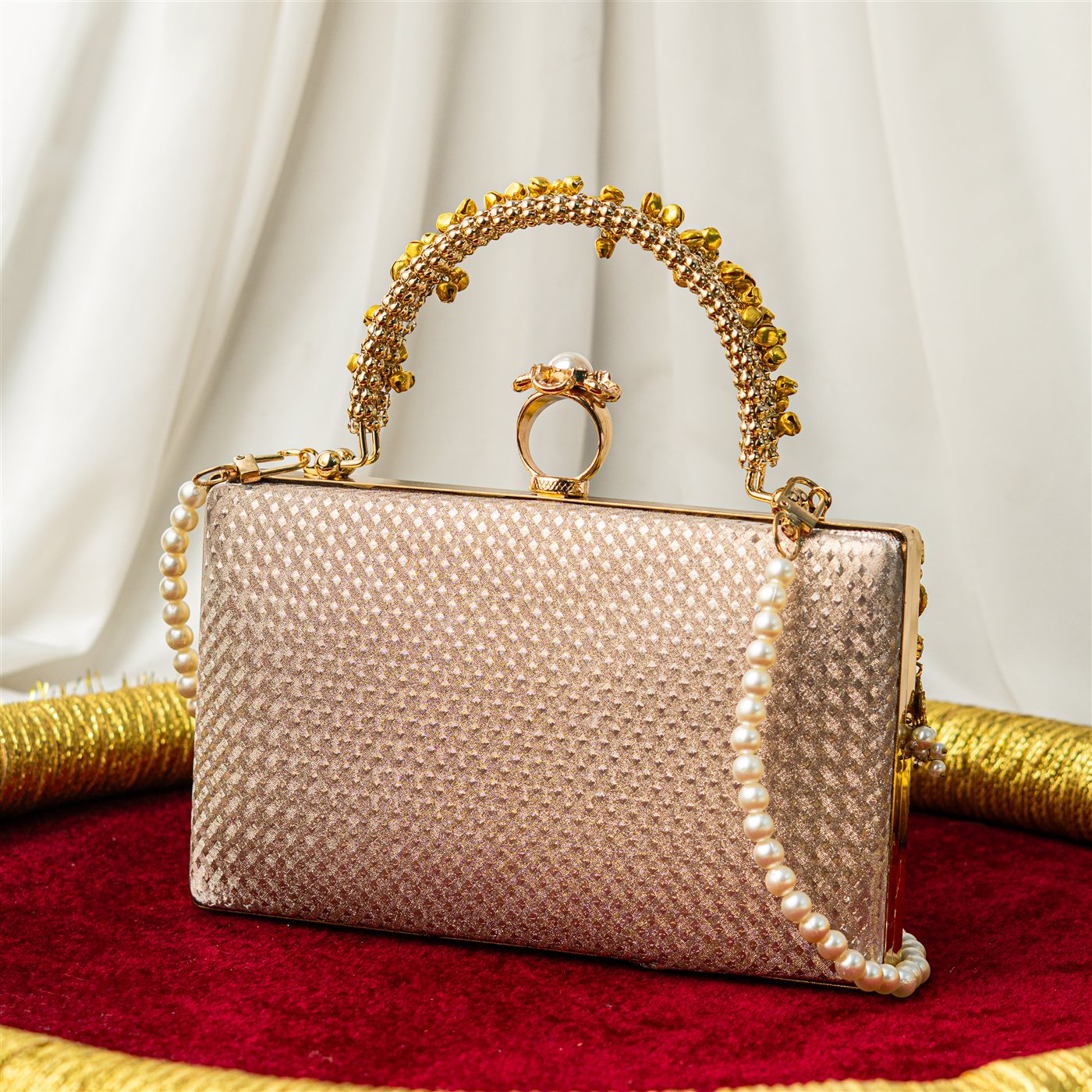 Golden Pearl Bridal Clutch