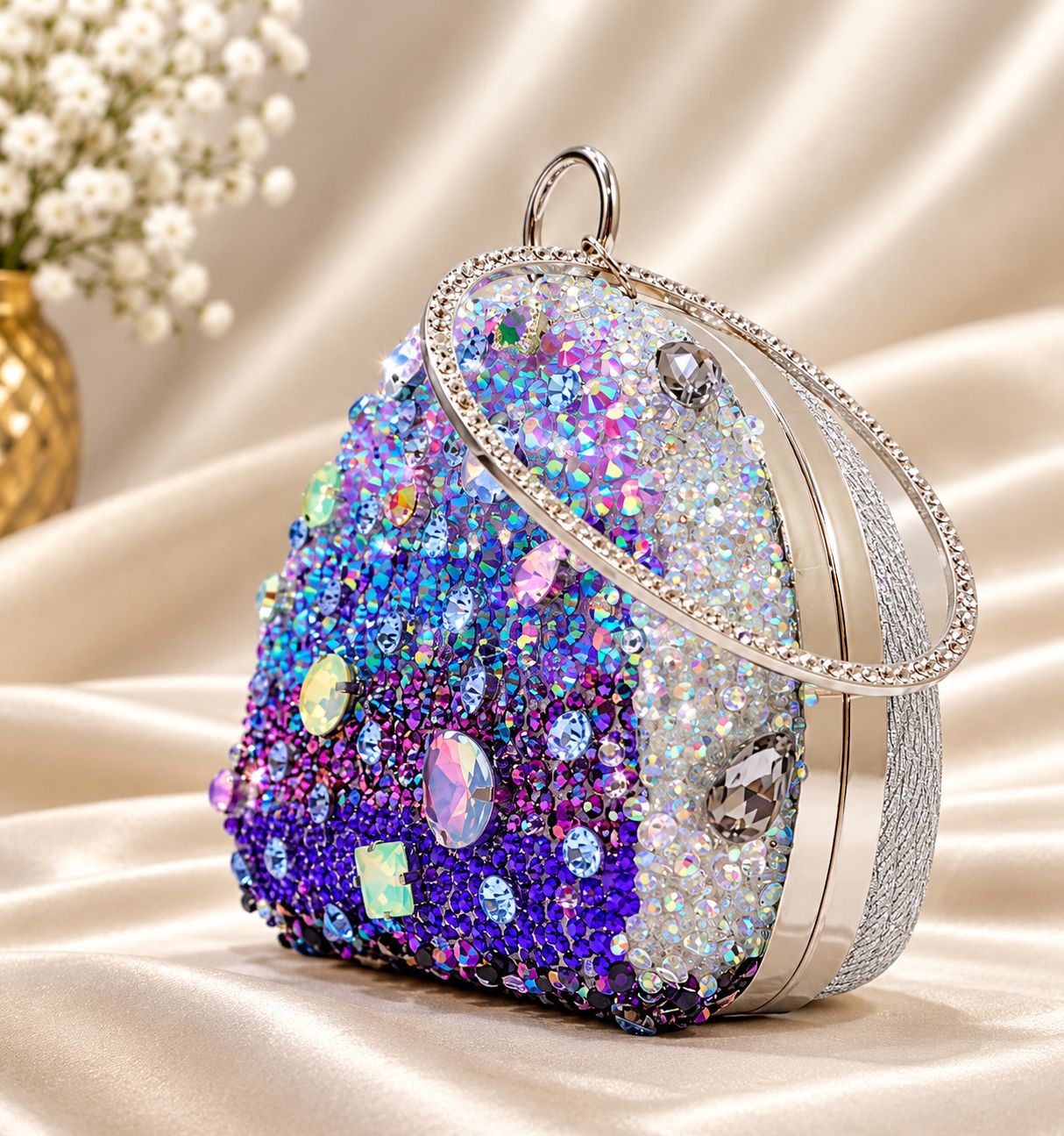 Aurora Crystal Bridal Clutch