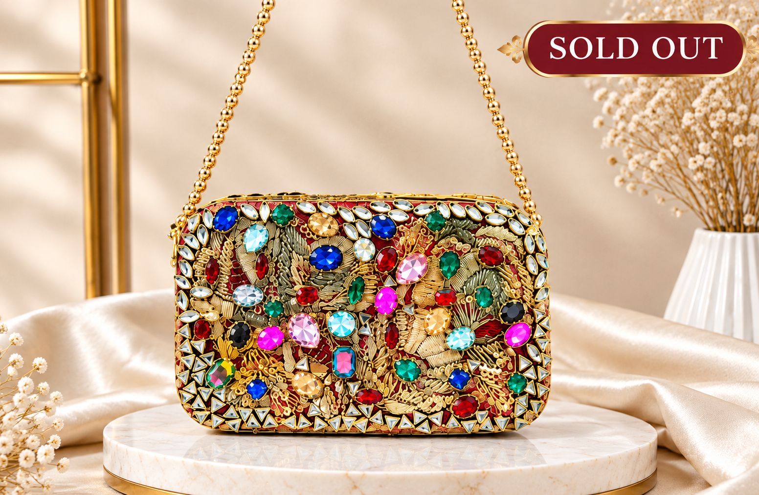 Royal Gem Embellished Clutch